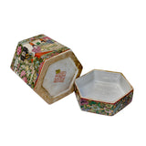 Chinese Oriental Porcelain People Scenery Hexagon Shape Container Decor ws784S