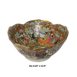 Chinese Oriental Porcelain People Scenery Bowl Container Decor ws788S