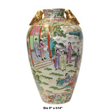 Chinese Oriental Porcelain People Scenery Golden Birds Vase ws793S