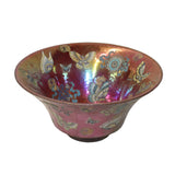 Chinese Handmade Metallic Pink Butterflies Ceramic Accent Bowl  ws797S