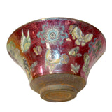 Chinese Handmade Metallic Pink Butterflies Ceramic Accent Bowl  ws797S