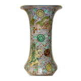 Vintage Chinese Gray Blue Base Foo Dogs Flower Porcelain Vase ws800S