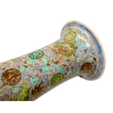 Vintage Chinese Gray Blue Base Foo Dogs Flower Porcelain Vase ws800S
