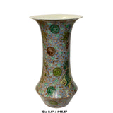 Vintage Chinese Gray Blue Base Foo Dogs Flower Porcelain Vase ws800S