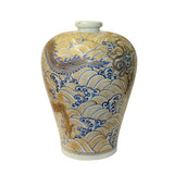 Vintage Chinese Dimensional Pigment Dragon Wave Porcelain Vase ws801S