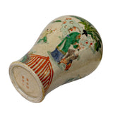 Vintage Chinese Crackle Beige Color People Graphic Porcelain Vase ws805S
