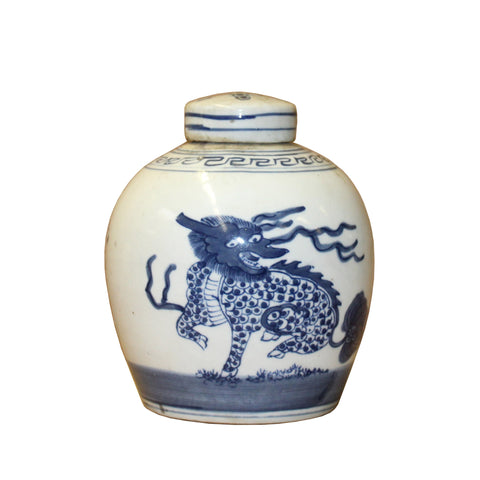 ginger jar - dragon jar - blue white