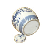 Chinese Blue White Ceramic Kirin Phoenix Graphic Ginger Jar ws814S