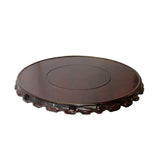 Chinese Brown Wood Handmade Round Table Top Stand Display Easel 7.75" ws818HS