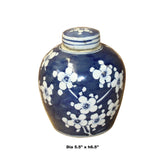 Chinese Blue White Ceramic Blossom Flowers Graphic Ginger Jar ws819S