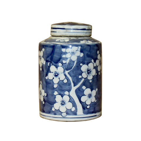 blue white jar - round  jar - Porcelain box