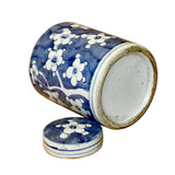 Chinese Blue White Ceramic Blossom Flowers Graphic Container Urn Jar ws829S
