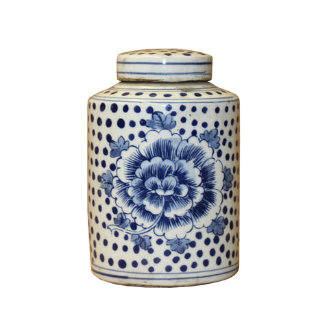 ginger jar - small jar - blue white