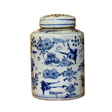 blue white jar - round jar - Porcelain box