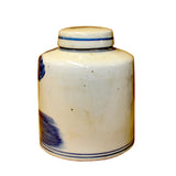 Chinese Blue White Ceramic 3 Gods Graphic Container Urn Jar ws845S