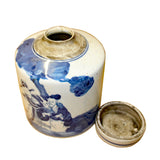 Chinese Blue White Ceramic 3 Gods Graphic Container Urn Jar ws845S