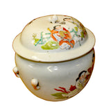 Chinese Distressed Off White Porcelain People Scenery Round Jar ws846S