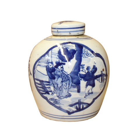 ginger jar - small jar - blue white