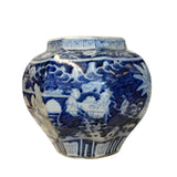 Chinese Blue White Oriental Scenery Porcelain Pot Vase ws863S