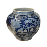 Chinese Blue White Oriental Scenery Porcelain Pot Vase ws863S