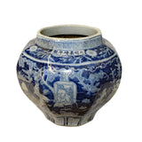 Chinese Blue White Oriental Scenery Porcelain Pot Vase ws863S
