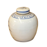 Chinese Blue White Ceramic Plants Trees Graphic Ginger Jar ws868S
