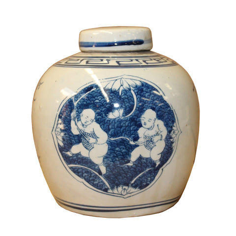 ginger jar - small jar - blue white