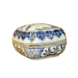 Chinese Blue White Porcelain Scenery Accent Square Box Display ws874S