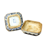 Chinese Blue White Porcelain Scenery Accent Square Box Display ws874S