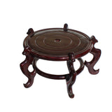 Chinese Brown Wood Round Table Top Stand Display Easel 15" ws883S
