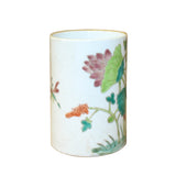 Chinese White Ceramic Color Flower Graphic Container Holder ws891S