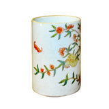 Chinese White Ceramic Color Flower Graphic Container Holder ws896S