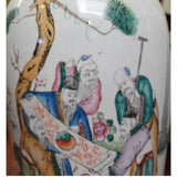 Pair Vintage Chinese Porcelain Oriental 5 Immortal Scenery Vases ws903S