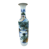 Chinese Oriental Large White Porcelain Colorful Scenery Floor Vase ws928S