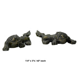 Pair Chinese Bronze Brown Metal Fengshui Pixiu Figures  ws932S