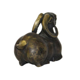 Chinese Distressed Bronze Metal Fengshui Ram Fortune Figure ws942S