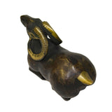 Chinese Distressed Bronze Metal Fengshui Ram Fortune Figure ws942S