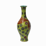 Chinese Yellow Color Ceramic Oriental Scenery Pattern Vase ws956S