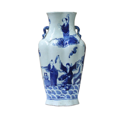 blue white vase - Chinese vase - porcelain vase