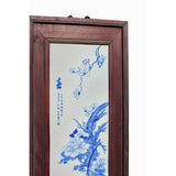 Chinese Blue White Porcelain Flower Birds Scenery Wall Panel Set ws976S