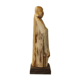 Chinese Cypress Wood Carved Irregular Shape Happy Buddha Statue ws977S