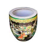 Chinese Black Oriental People Scenery Graphic Ceramic Pot Planter ws979S