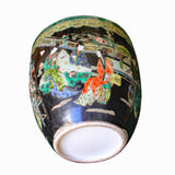 Chinese Black Oriental People Scenery Graphic Ceramic Pot Planter ws979S