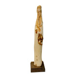 Chinese Cypress Wood Carved Irregular Shape General Guan Statue ws982S