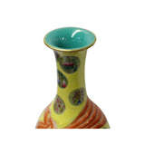 Chinese Yellow Color Ceramic Oriental Scenery Pattern Vase ws983S