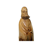 Chinese Cypress Wood Carved Irregular Shape Zen Master Damo Statue ws984S