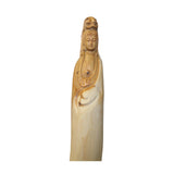 Chinese Cypress Wood Carved Bodhisattva Kwan Yin Tara Statue ws985S