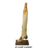 Chinese Cypress Wood Carved Bodhisattva Kwan Yin Tara Statue ws985S