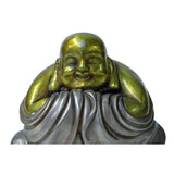 Chinese Oriental Rustic Bronze Metal Happy Buddha Statue Figure ws988S