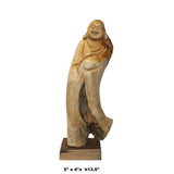 Chinese Cypress Wood Carved Irregular Shape Happy Buddha Statue ws996S